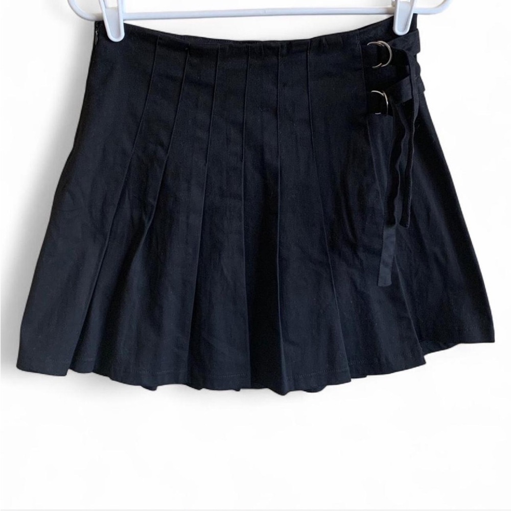 Goth Black Mini Skirt with Buckle Accents! Size small!